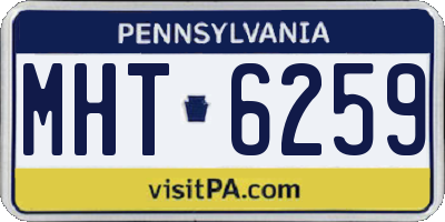 PA license plate MHT6259