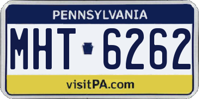 PA license plate MHT6262