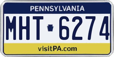 PA license plate MHT6274