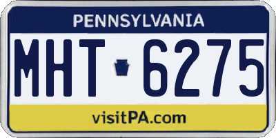 PA license plate MHT6275