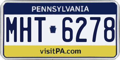 PA license plate MHT6278