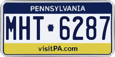 PA license plate MHT6287