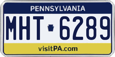 PA license plate MHT6289