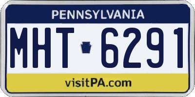 PA license plate MHT6291