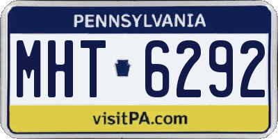 PA license plate MHT6292