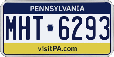 PA license plate MHT6293