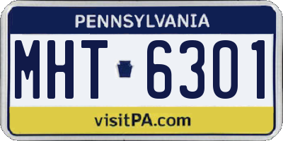 PA license plate MHT6301