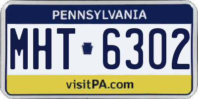 PA license plate MHT6302