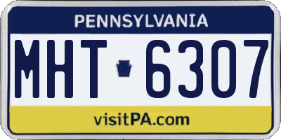 PA license plate MHT6307
