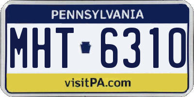PA license plate MHT6310