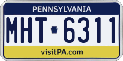 PA license plate MHT6311