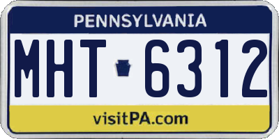 PA license plate MHT6312