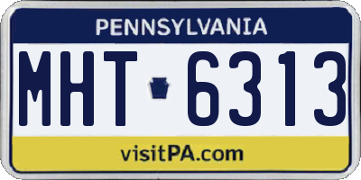 PA license plate MHT6313