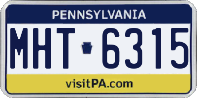 PA license plate MHT6315