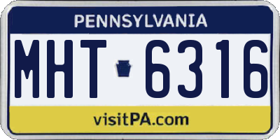 PA license plate MHT6316