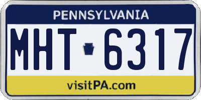 PA license plate MHT6317