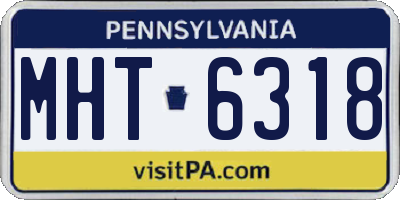 PA license plate MHT6318