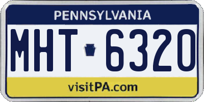 PA license plate MHT6320