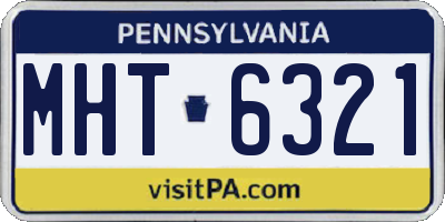 PA license plate MHT6321