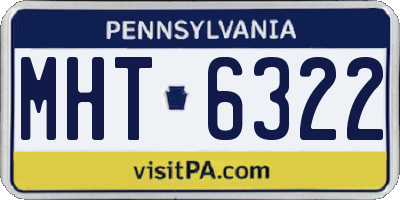 PA license plate MHT6322