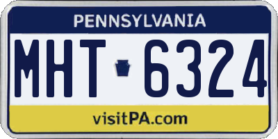 PA license plate MHT6324