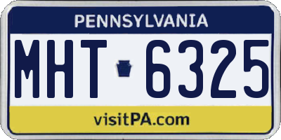 PA license plate MHT6325