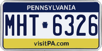 PA license plate MHT6326