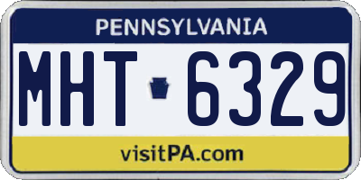PA license plate MHT6329