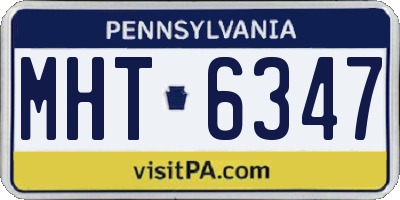 PA license plate MHT6347