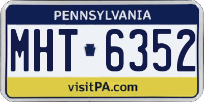 PA license plate MHT6352