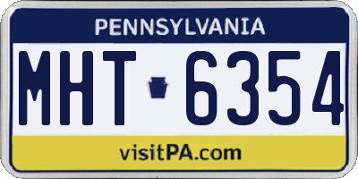 PA license plate MHT6354