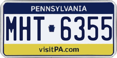 PA license plate MHT6355