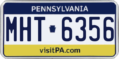 PA license plate MHT6356