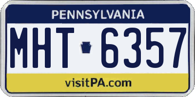 PA license plate MHT6357