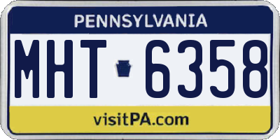 PA license plate MHT6358