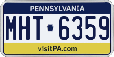 PA license plate MHT6359