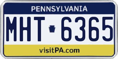 PA license plate MHT6365