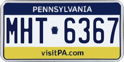 PA license plate MHT6367