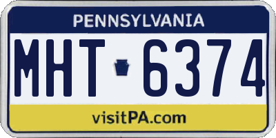 PA license plate MHT6374