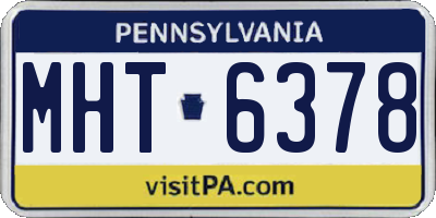 PA license plate MHT6378