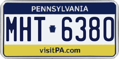 PA license plate MHT6380