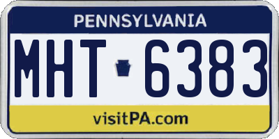PA license plate MHT6383