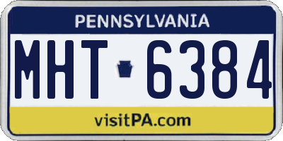 PA license plate MHT6384