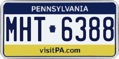 PA license plate MHT6388