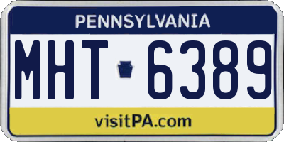 PA license plate MHT6389
