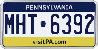 PA license plate MHT6392
