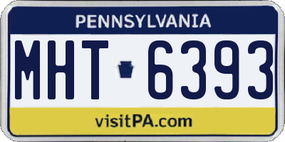 PA license plate MHT6393