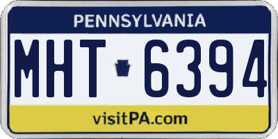PA license plate MHT6394