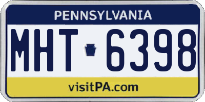 PA license plate MHT6398