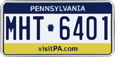 PA license plate MHT6401